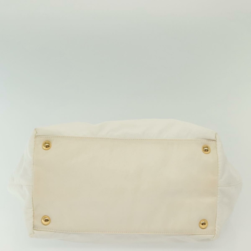 【日本直送】PRADA Ribbon 手提包 尼龍 白色 金色 正品 140482-4