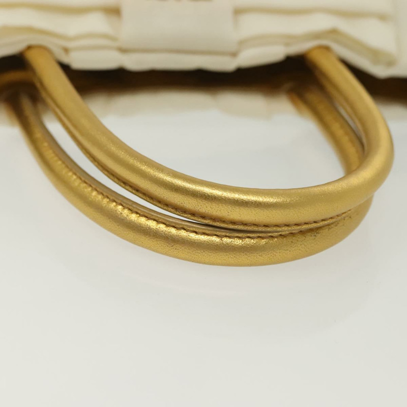 【日本直送】PRADA Ribbon 手提包 尼龍 白色 金色 正品 140482-6