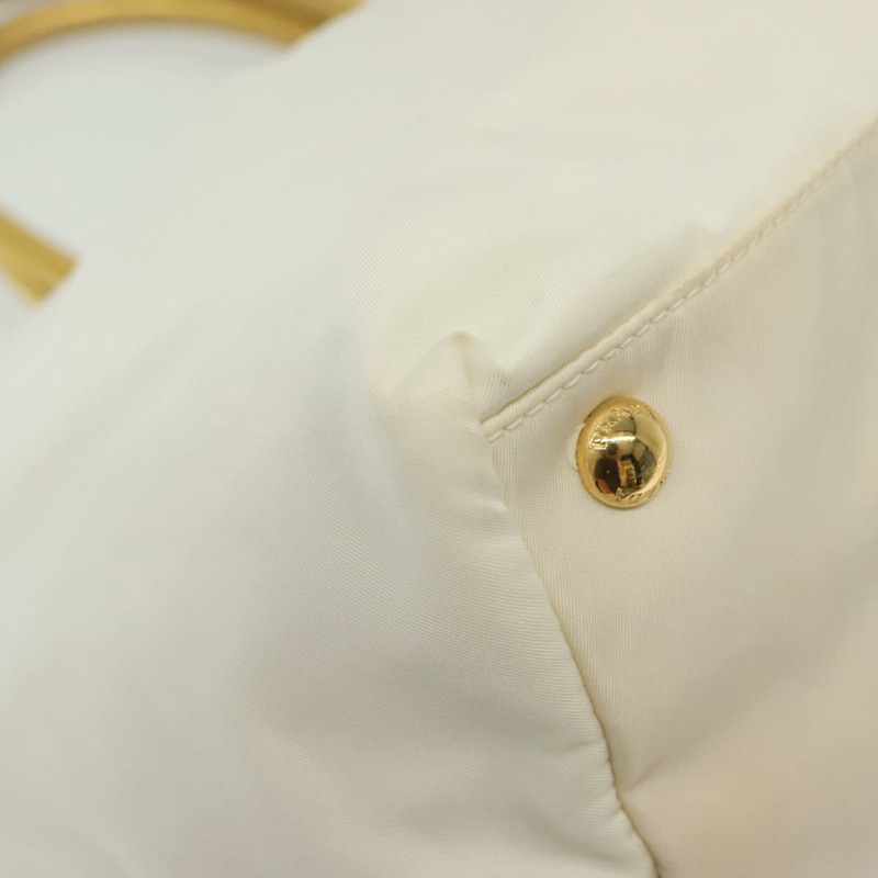 【日本直送】PRADA Ribbon 手提包 尼龍 白色 金色 正品 140482-14