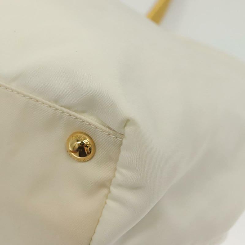 【日本直送】PRADA Ribbon 手提包 尼龍 白色 金色 正品 140482-15