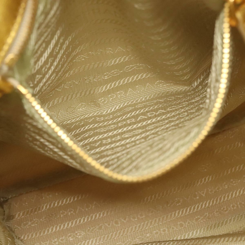 【日本直送】PRADA Ribbon 手提包 尼龍 白色 金色 正品 140482-19