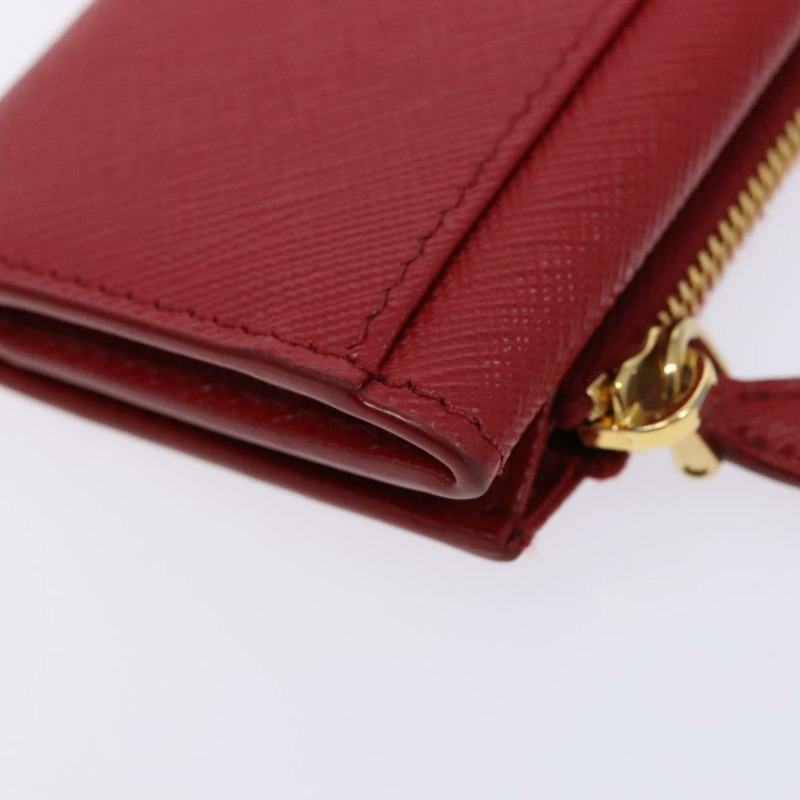 【日本直送】PRADA 卡包 Safiano 皮革 紅色 金色 Auth 140692-15