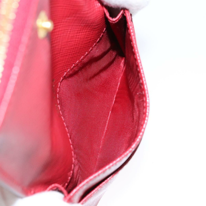 【日本直送】PRADA 卡包 Safiano 皮革 紅色 金色 Auth 140692-17