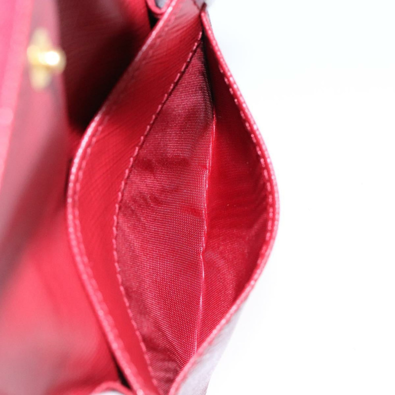 【日本直送】PRADA 卡包 Safiano 皮革 紅色 金色 Auth 140692-18