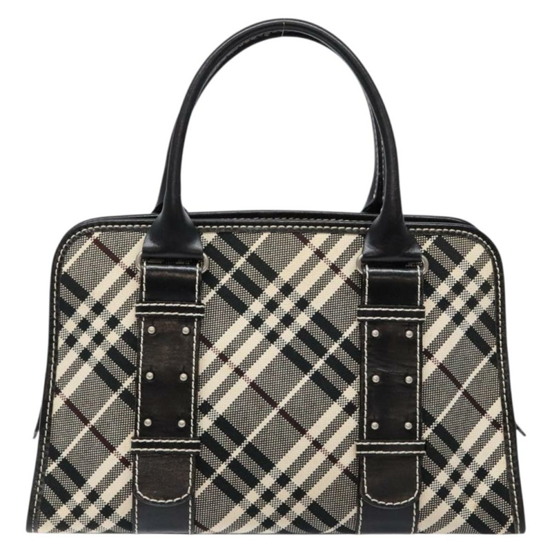 【日本直送】BURBERRY Nova Check Blue Label 手提包 帆布 黑色 銀色 正品 141481-1