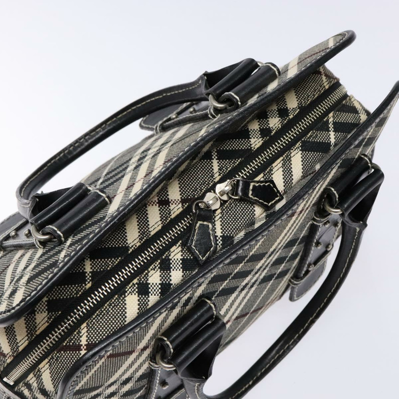 【日本直送】BURBERRY Nova Check Blue Label 手提包 帆布 黑色 銀色 正品 141481-5
