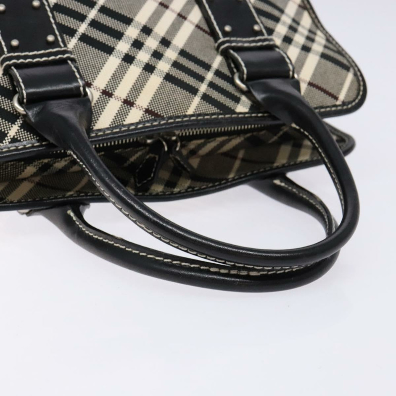 【日本直送】BURBERRY Nova Check Blue Label 手提包 帆布 黑色 銀色 正品 141481-6