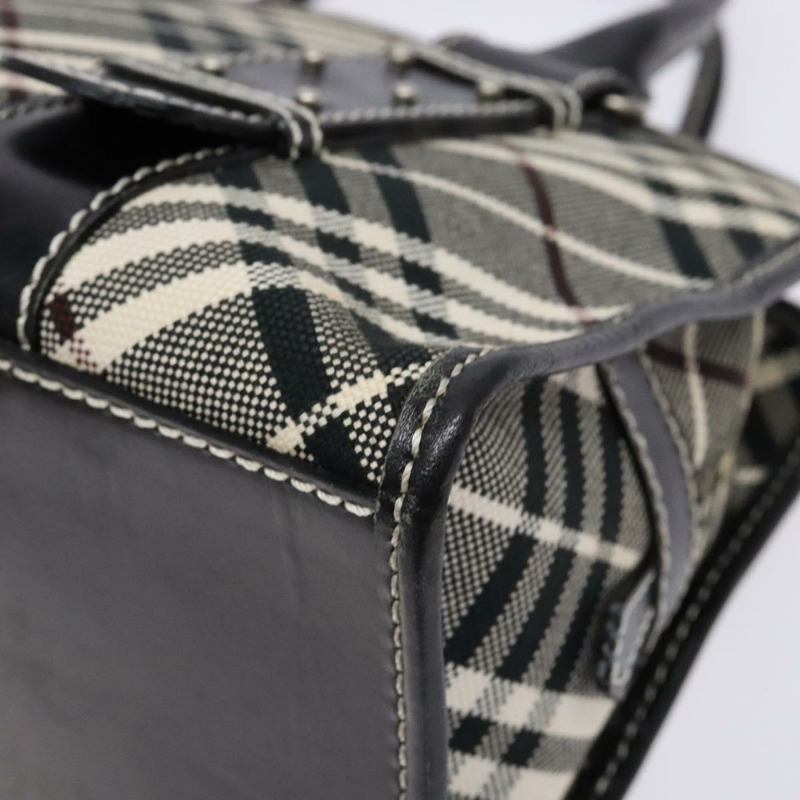 【日本直送】BURBERRY Nova Check Blue Label 手提包 帆布 黑色 銀色 正品 141481-8