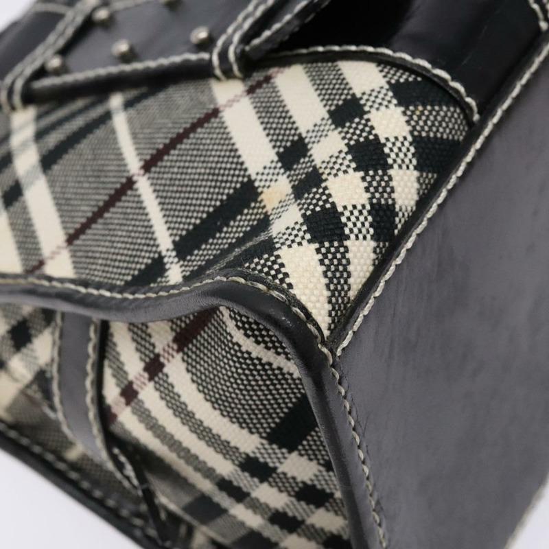 【日本直送】BURBERRY Nova Check Blue Label 手提包 帆布 黑色 銀色 正品 141481-13