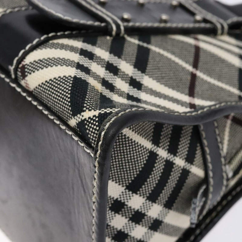 【日本直送】BURBERRY Nova Check Blue Label 手提包 帆布 黑色 銀色 正品 141481-14