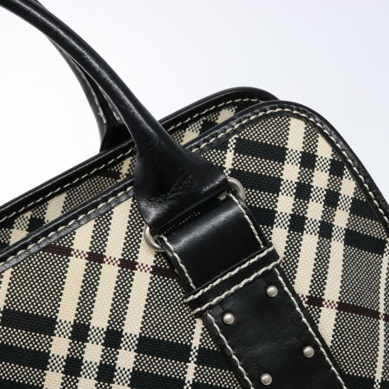 【日本直送】BURBERRY Nova Check Blue Label 手提包 帆布 黑色 銀色 正品 141481-16