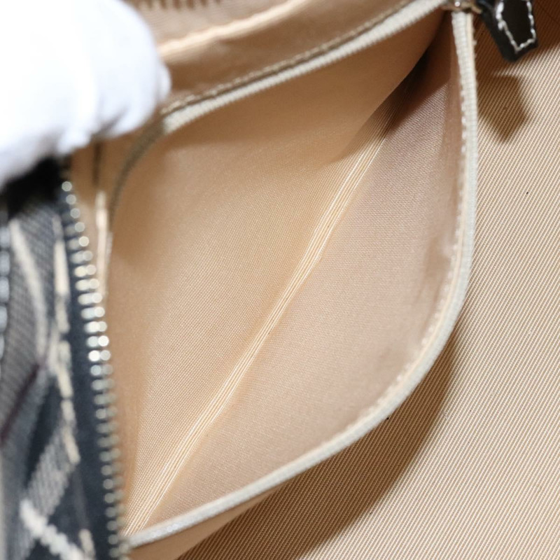 【日本直送】BURBERRY Nova Check Blue Label 手提包 帆布 黑色 銀色 正品 141481-20