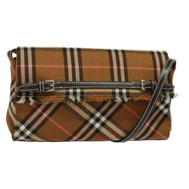 【日本直送】BURBERRY Nova Check Blue Label 單肩包 帆布 棕色 銀色 正品 141511-0