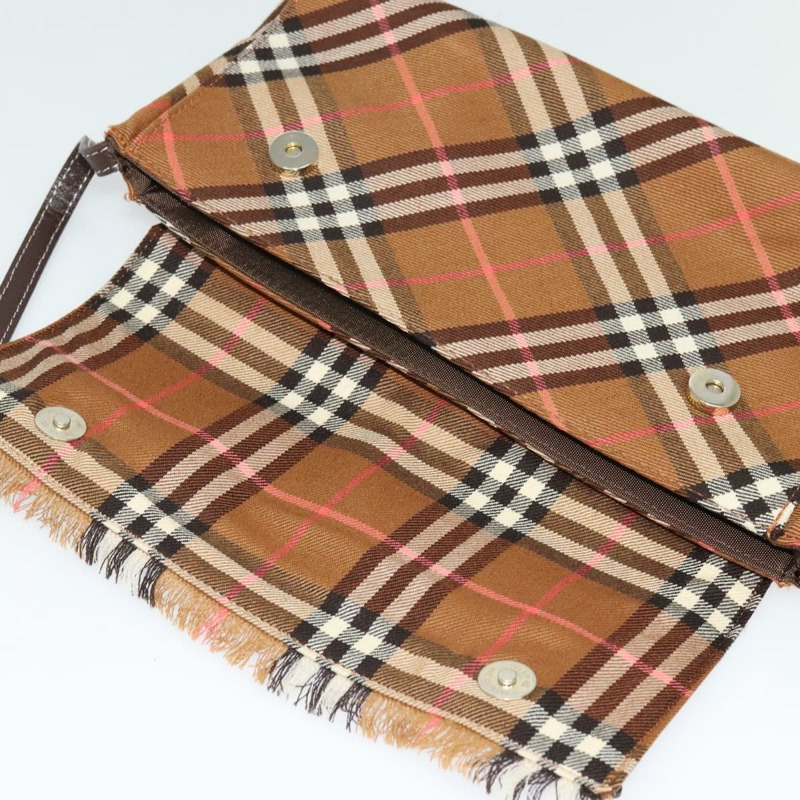 【日本直送】BURBERRY Nova Check Blue Label 單肩包 帆布 棕色 銀色 正品 141511-9