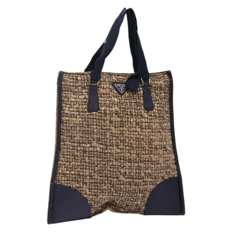 【日本直送】PRADA 手袋 斜紋軟呢 米色 銀色 正品 bs29049-0