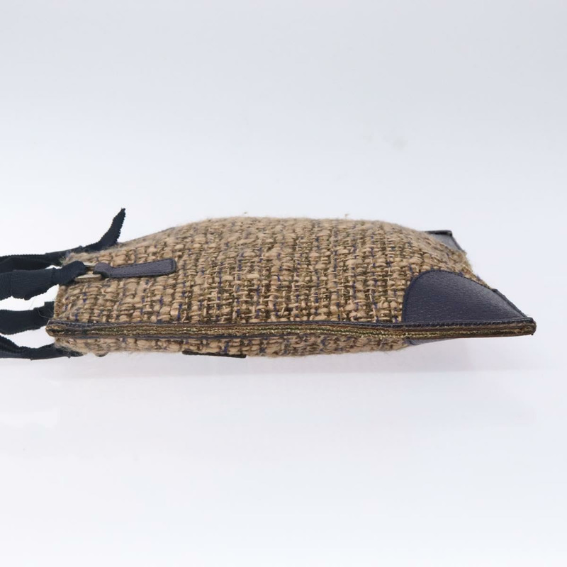 【日本直送】PRADA 手袋 斜紋軟呢 米色 銀色 正品 bs29049-3