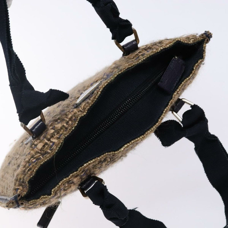 【日本直送】PRADA 手袋 斜紋軟呢 米色 銀色 正品 bs29049-5