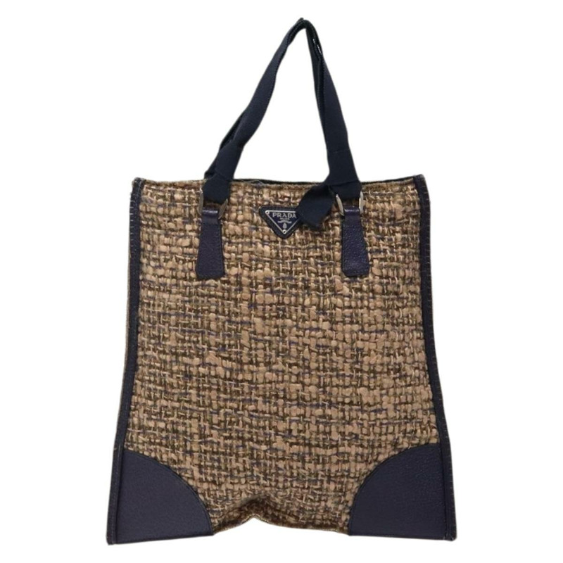 【日本直送】PRADA 手袋 斜紋軟呢 米色 銀色 正品 bs29049-12