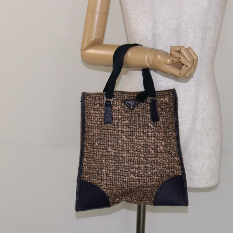 【日本直送】PRADA 手袋 斜紋軟呢 米色 銀色 正品 bs29049-23