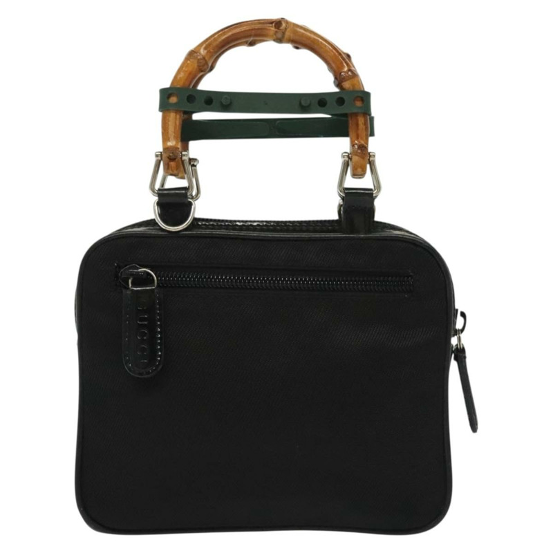 【日本直送】GUCCI 竹節手提包 尼龍 兩用 黑色 銀色 007 2040 0275 正品 141697-1