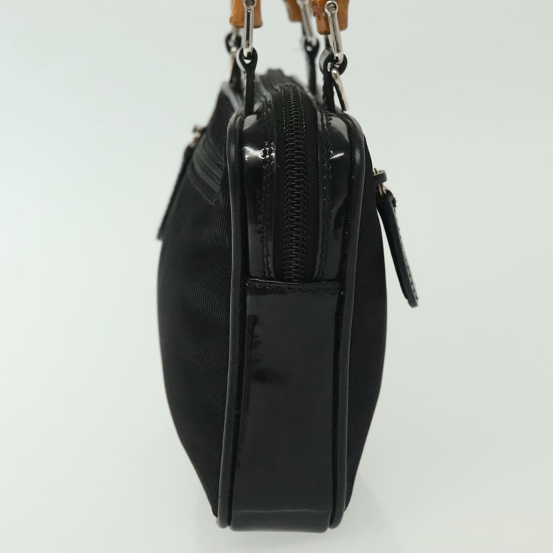 【日本直送】GUCCI 竹節手提包 尼龍 兩用 黑色 銀色 007 2040 0275 正品 141697-2