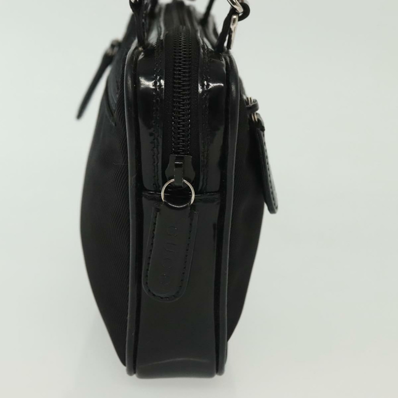 【日本直送】GUCCI 竹節手提包 尼龍 兩用 黑色 銀色 007 2040 0275 正品 141697-3