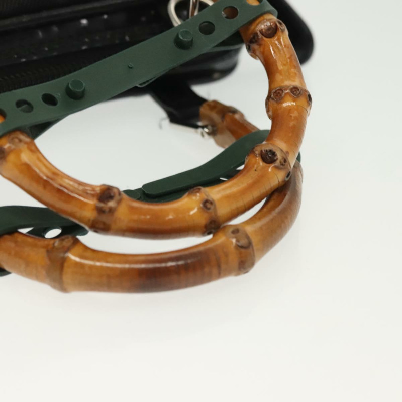 【日本直送】GUCCI 竹節手提包 尼龍 兩用 黑色 銀色 007 2040 0275 正品 141697-6