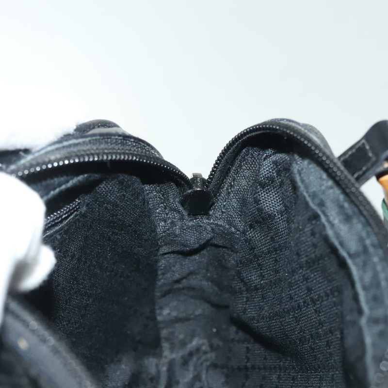 【日本直送】GUCCI 竹節手提包 尼龍 兩用 黑色 銀色 007 2040 0275 正品 141697-20