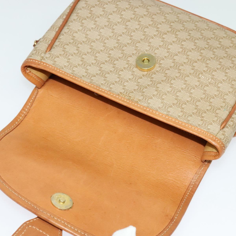 【日本直送】CELINE Macadam帆布肩背包 PVC 米色 金色 正品 141702-9