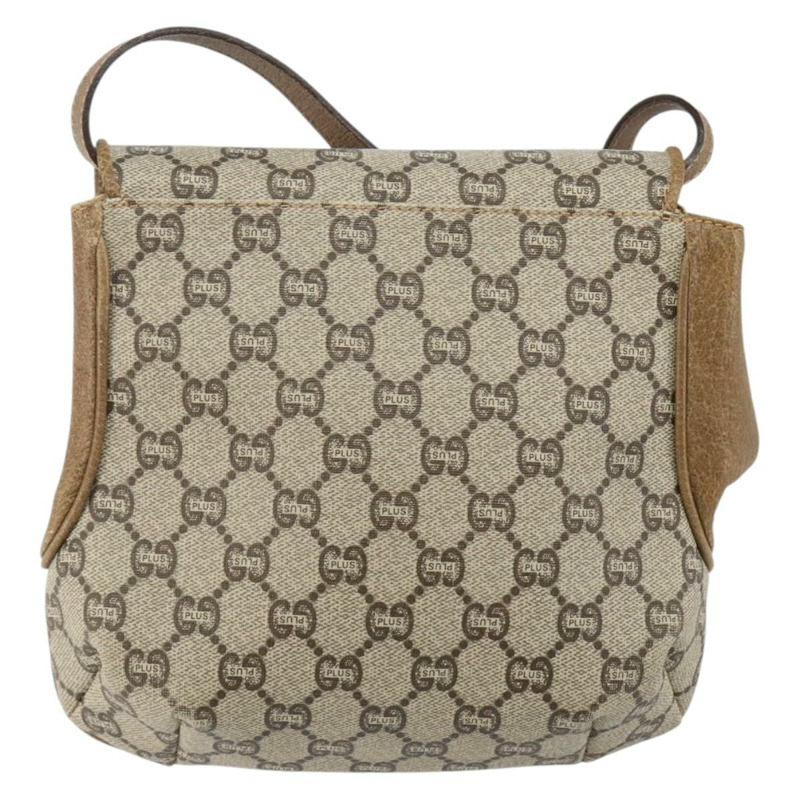 【日本直送】GUCCI GG Plus Supreme 單肩包 PVC 皮革 米色 金色 正品 th6331-1