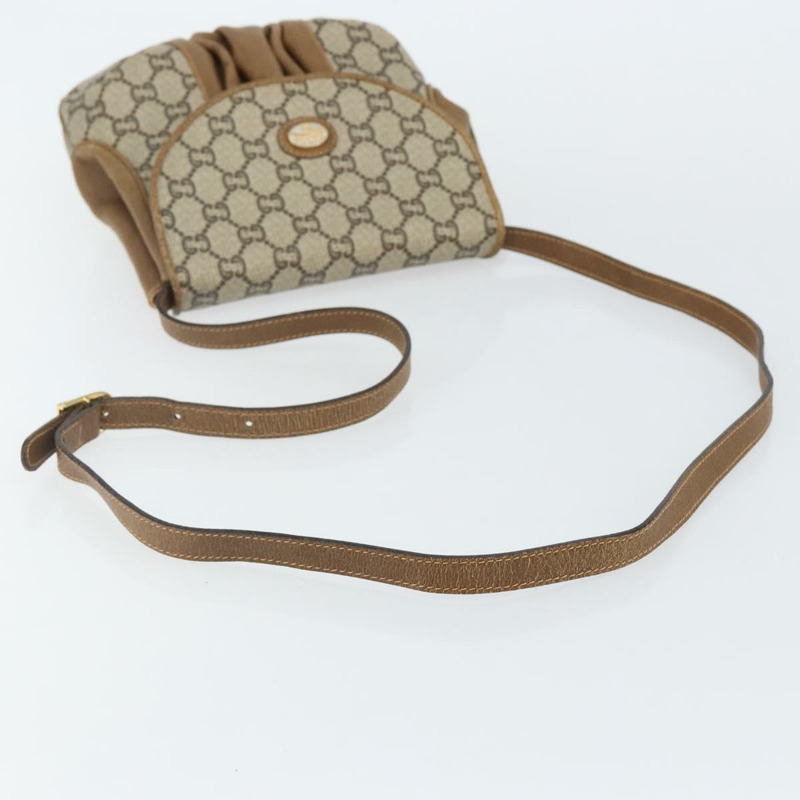 【日本直送】GUCCI GG Plus Supreme 單肩包 PVC 皮革 米色 金色 正品 th6331-6