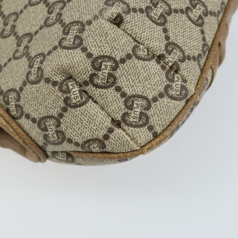 【日本直送】GUCCI GG Plus Supreme 單肩包 PVC 皮革 米色 金色 正品 th6331-8