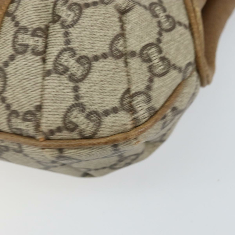 【日本直送】GUCCI GG Plus Supreme 單肩包 PVC 皮革 米色 金色 正品 th6331-13