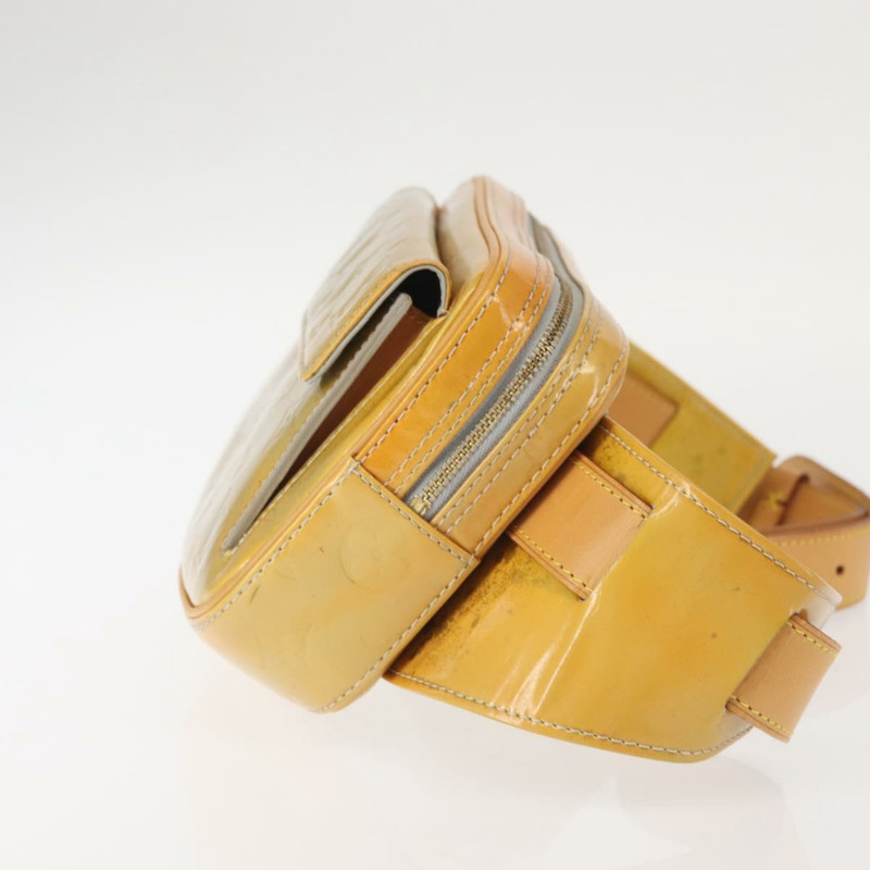 【日本直送】路易威登 Monogram Vernis Fulton 腰包 灰色 M91041 LV Auth 142875-2