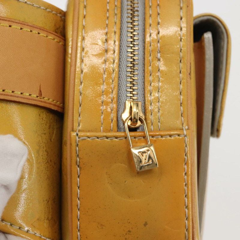 【日本直送】路易威登 Monogram Vernis Fulton 腰包 灰色 M91041 LV Auth 142875-9