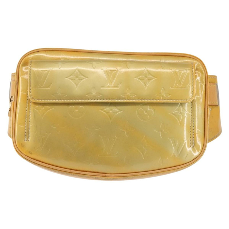 【日本直送】路易威登 Monogram Vernis Fulton 腰包 灰色 M91041 LV Auth 142875-12