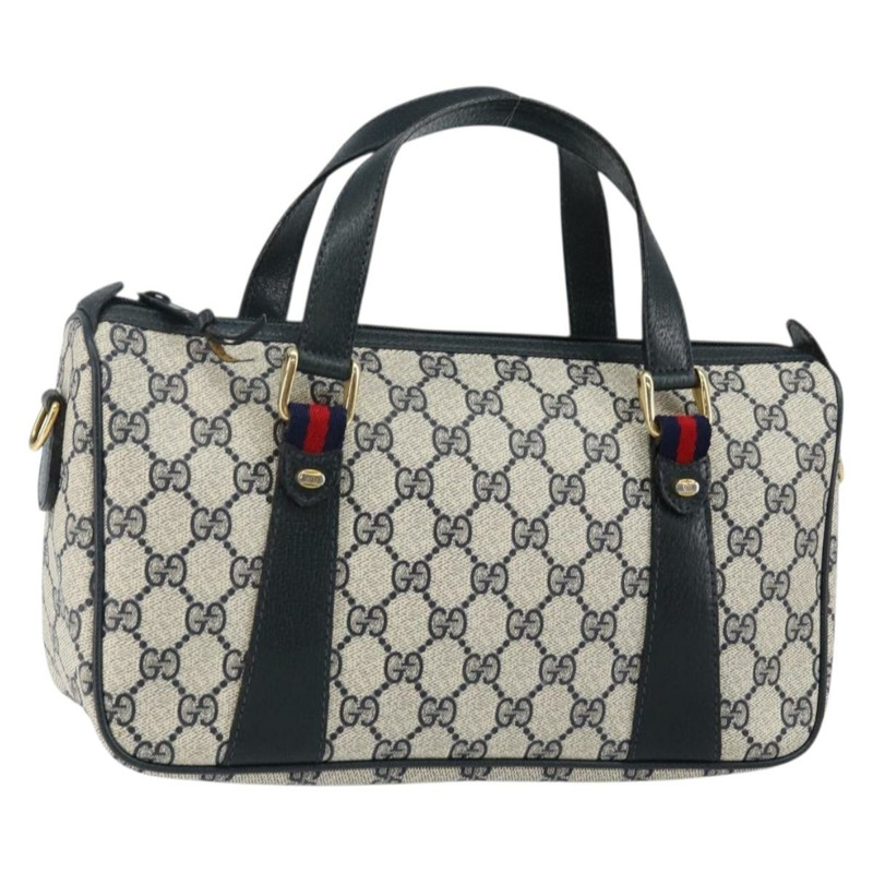 【日本直送】GUCCI GG Supreme Sherry Line 手提包 PVC 海軍藍 金色 紅色 39 02 040 正品 142848-0