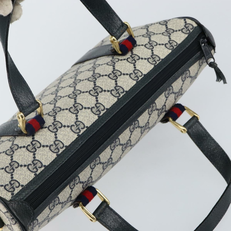 【日本直送】GUCCI GG Supreme Sherry Line 手提包 PVC 海軍藍 金色 紅色 39 02 040 正品 142848-5