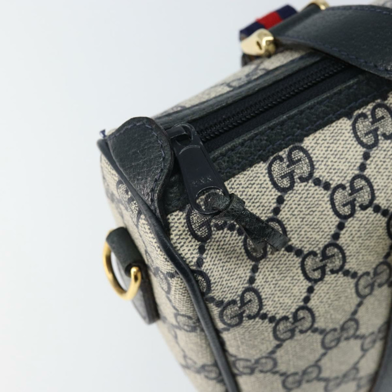 【日本直送】GUCCI GG Supreme Sherry Line 手提包 PVC 海軍藍 金色 紅色 39 02 040 正品 142848-8