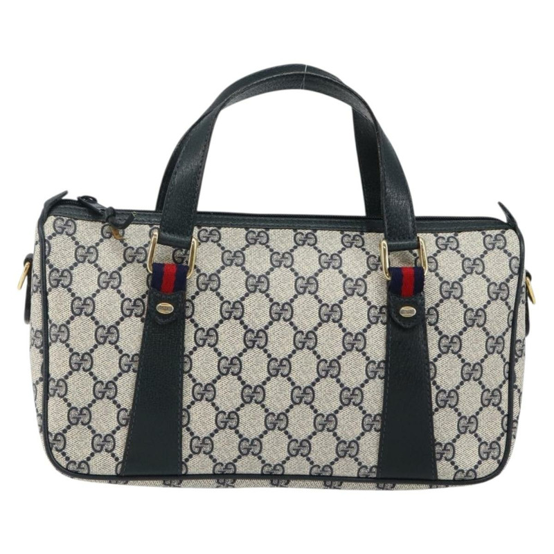 【日本直送】GUCCI GG Supreme Sherry Line 手提包 PVC 海軍藍 金色 紅色 39 02 040 正品 142848-12