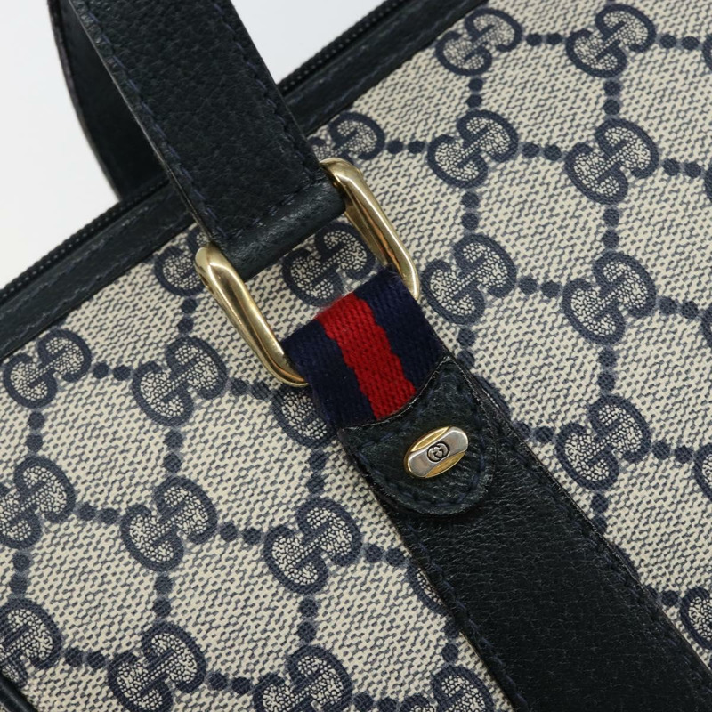 【日本直送】GUCCI GG Supreme Sherry Line 手提包 PVC 海軍藍 金色 紅色 39 02 040 正品 142848-17