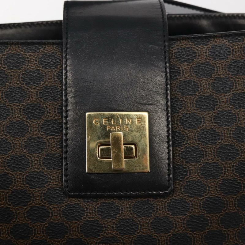 【日本直送】CELINE Macadam帆布肩背包 PVC皮革 黑色 金色 正品 142805-9