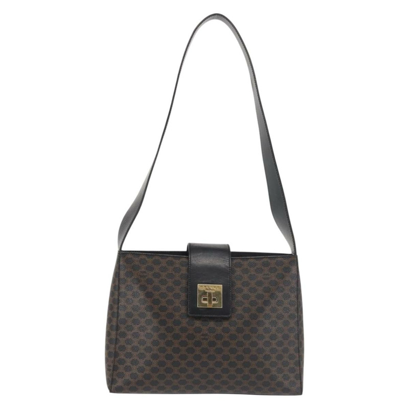 【日本直送】CELINE Macadam帆布肩背包 PVC皮革 黑色 金色 正品 142805-12