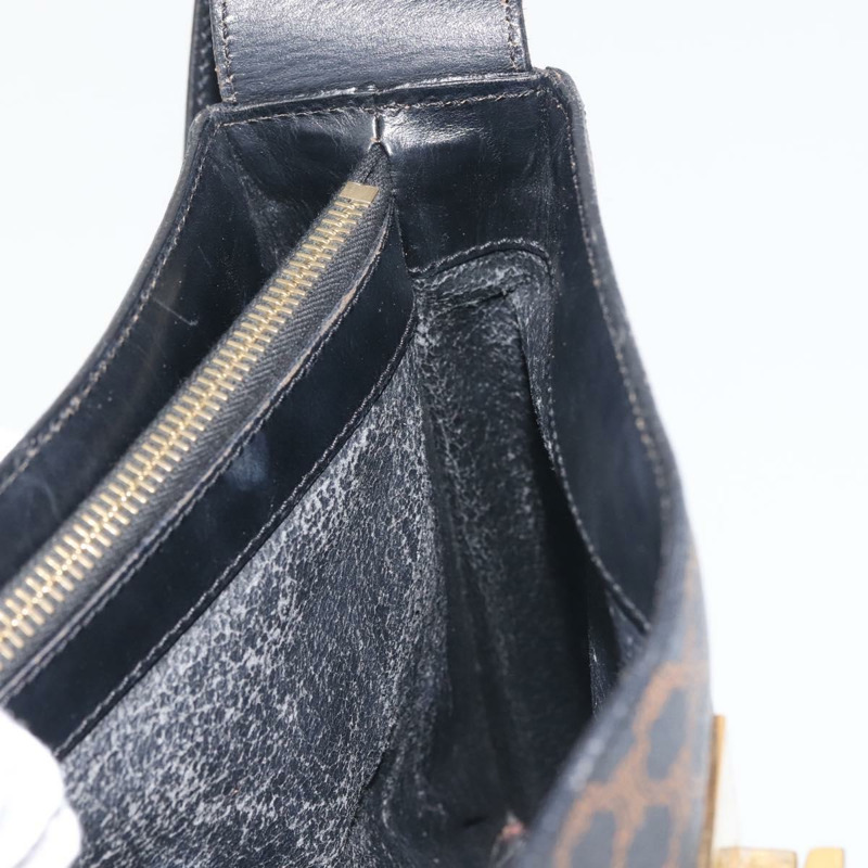 【日本直送】CELINE Macadam帆布肩背包 PVC皮革 黑色 金色 正品 142805-20