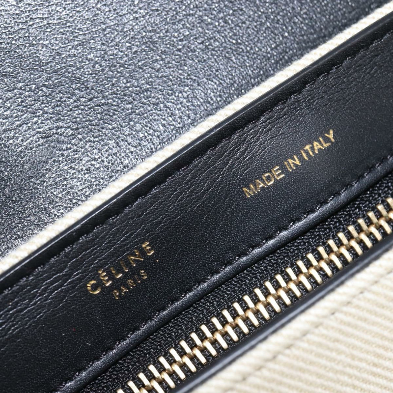 【日本直送】CELINE Trapeze 手提包 皮革帆布 2way 米色 黑色 橙色 Auth 142841-20