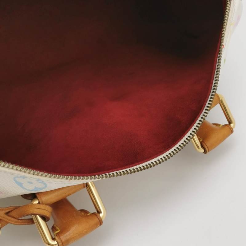 Louis Vuitton(LV) Speedy 30 植鞣革白三彩波士頓包手提包-6