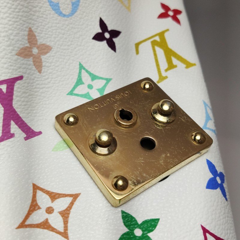 Louis Vuitton(LV) Speedy 30 植鞣革白三彩波士頓包手提包-10