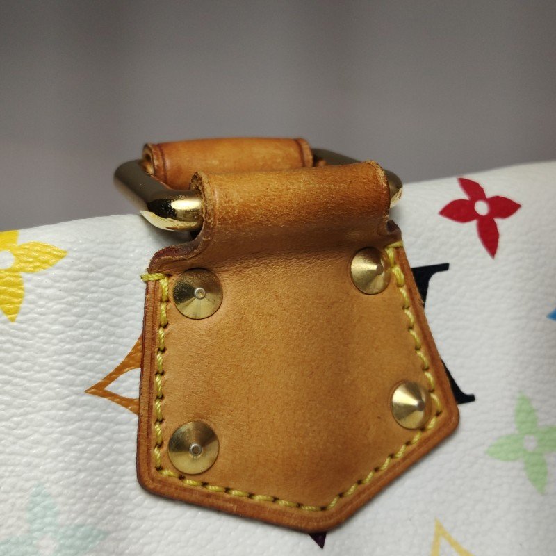 Louis Vuitton(LV) Speedy 30 植鞣革白三彩波士頓包手提包-12