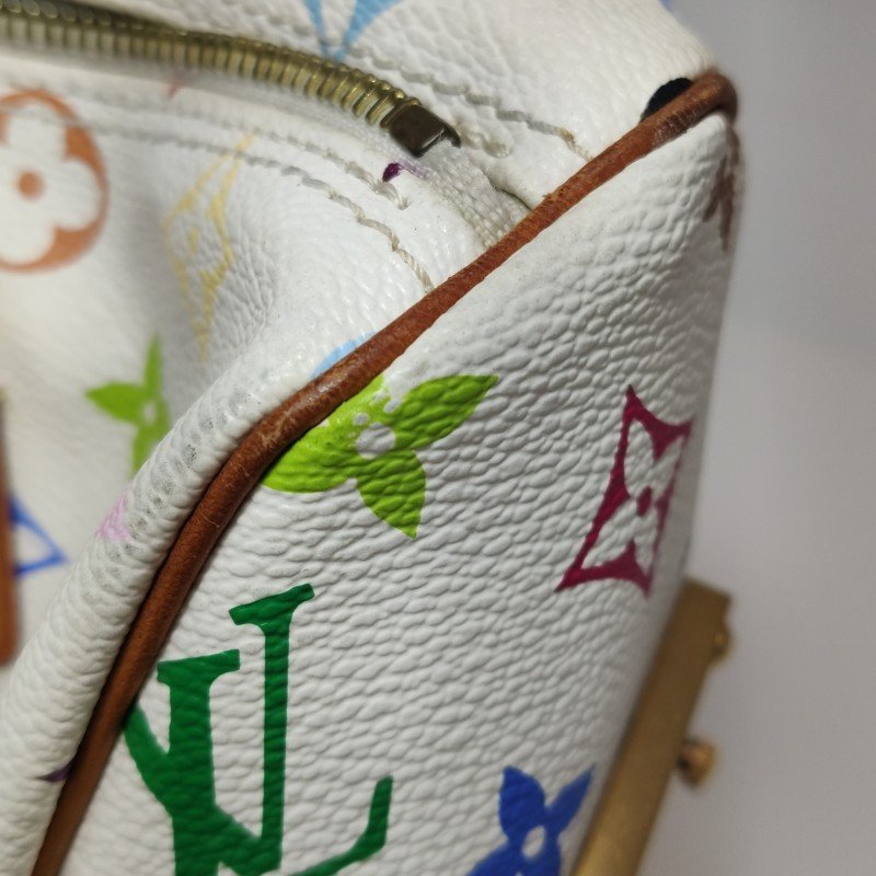 Louis Vuitton(LV) Speedy 30 植鞣革白三彩波士頓包手提包-17