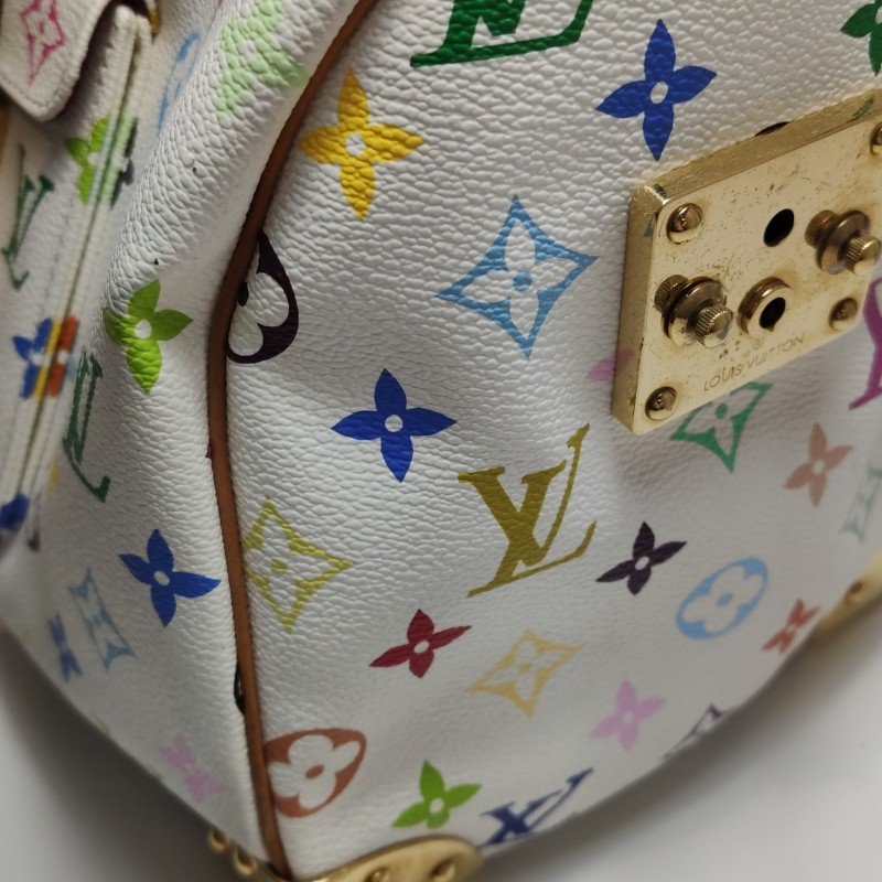 Louis Vuitton(LV) Speedy 30 植鞣革白三彩波士頓包手提包-24